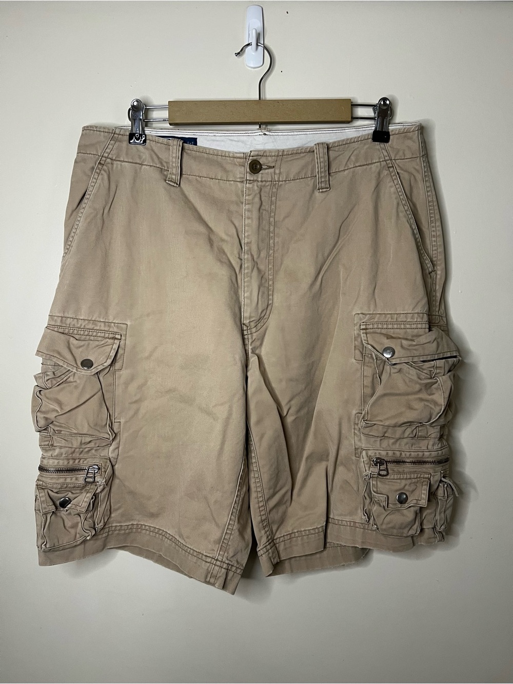 Vintage Polo Ralph Lauren Military Utility Multi Pocket Cargo Shorts 33 Fit 34